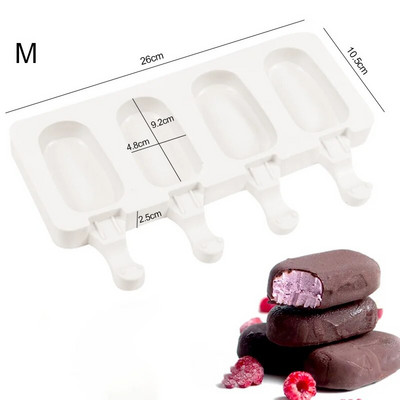 Silikonski kalupi za sladoled 4/8 šupljina za aparat za sladoled sa silikonskim kalupima za kolače bez BPA, kalupima za sladoled s jednostavnim otpuštanjem