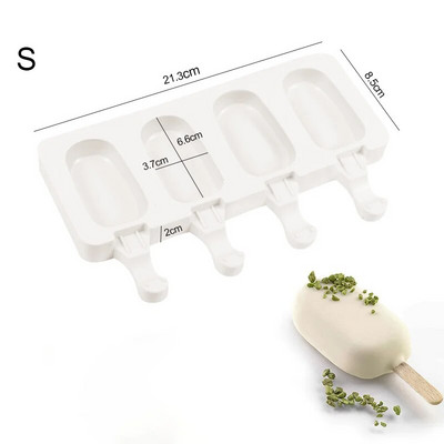 Silikonski kalupi za sladoled 4/8 šupljina za aparat za sladoled sa silikonskim kalupima za kolače bez BPA, kalupima za sladoled s jednostavnim otpuštanjem