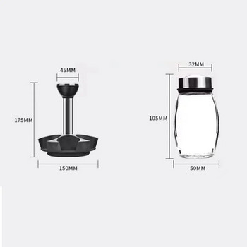 Въртящ се на 360 буркан за подправки Стъклена бутилка със стойка за съхранение Захарна солница Органайзер за подправки Кухненски аксесоари