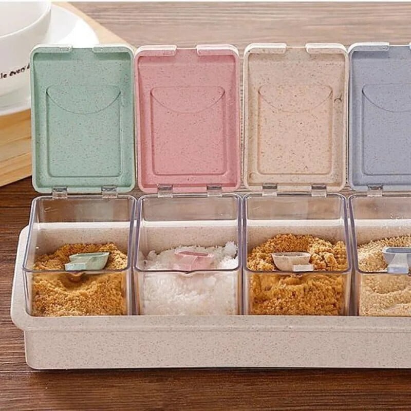 1PC Borcane din paie de grâu Set de sticle pentru condimente Sos de bucătărie Sare Piper Zahăr Condimente Rezervor Cutie de condimente Ustensile de bucătărie