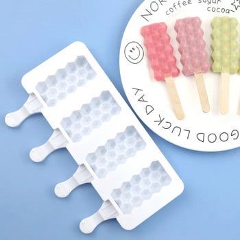 4 κοιλότητες Διαμαντένιο παγωτομηχανή Φόρμα σιλικόνης Popsicle Δίσκος για παγάκια Σπιτική φόρμα για πουτίγκα τυριού Δώρα Αξεσουάρ κουζίνας