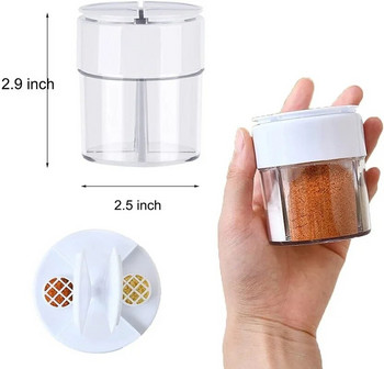 4-σε-1 Πλαστικό δοχείο μπαχαρικών Camping Dispenser με σφραγισμένο καπάκι, Sesoning Spice Shaker Travel Camping Spice Cooking Kit
