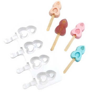 8 κοιλότητες Double Love Φόρμα σιλικόνης για παγωτό Popsicle Φόρμες για παγάκια Σπιτικά ξυλάκια τυριού Δώρα Αξεσουάρ κουζίνας