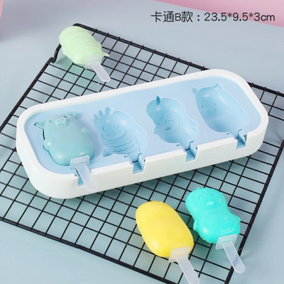 Crtani silikonski kalup za sladoled s poklopcem. Kalup za sladoled DIY bez BPA za višekratnu upotrebu. Kalupi za sladoled Ice Lolly.