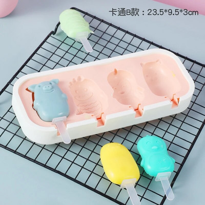 Crtani silikonski kalup za sladoled s poklopcem. Kalup za sladoled DIY bez BPA za višekratnu upotrebu. Kalupi za sladoled Ice Lolly.