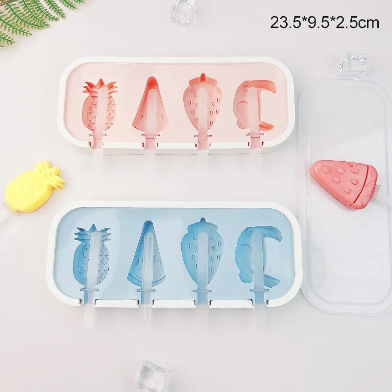 Crtani silikonski kalup za sladoled s poklopcem. Kalup za sladoled DIY bez BPA za višekratnu upotrebu. Kalupi za sladoled Ice Lolly.