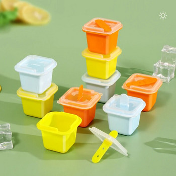 12x формички за кубчета лед с квадратна решетка Хранителна силиконова форма за сладолед Тава с пръчка Направи си сам желиран пудинг Напитка Топчета Детска закуска