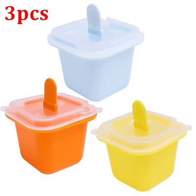 12x Τετράγωνο Σχάρα Καλούπια παγωτού Δίσκος Φόρμας Παγωτού σιλικόνης ποιότητας τροφίμων με ραβδί DIY ζελέ πουτίγκα ποτό Παιδικό σνακ