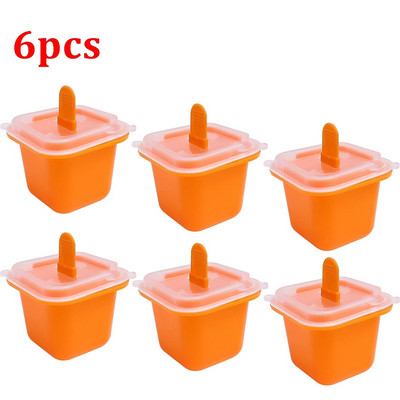 12x Τετράγωνο Σχάρα Καλούπια παγωτού Δίσκος Φόρμας Παγωτού σιλικόνης ποιότητας τροφίμων με ραβδί DIY ζελέ πουτίγκα ποτό Παιδικό σνακ