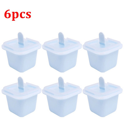 12x Τετράγωνο Σχάρα Καλούπια παγωτού Δίσκος Φόρμας Παγωτού σιλικόνης ποιότητας τροφίμων με ραβδί DIY ζελέ πουτίγκα ποτό Παιδικό σνακ