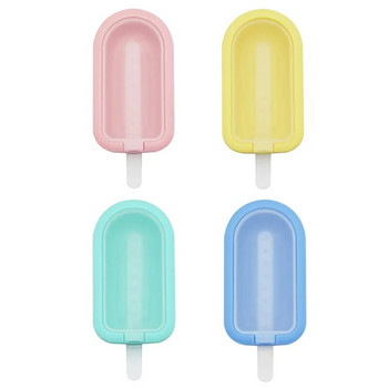 Силиконова форма за сладолед с пръчица Подреждащи се форми за сладолед за многократна употреба Направи си сам десертен сладолед и многоцветна форма на пръчици за сладкиши