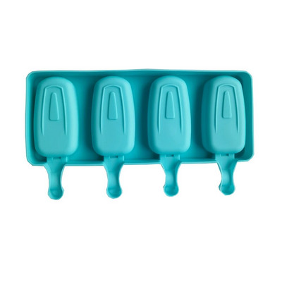 Ovalni mali silikonski kalup za puding Kalup za sladoled za sladoled za ljeto Ice Pop Aparat s 4 rupe Alati za pečenje čokoladnih kolača