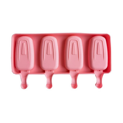 Ovalni mali silikonski kalup za puding Kalup za sladoled za sladoled za ljeto Ice Pop Aparat s 4 rupe Alati za pečenje čokoladnih kolača