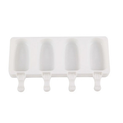 Ovalni mali silikonski kalup za puding Kalup za sladoled za sladoled za ljeto Ice Pop Aparat s 4 rupe Alati za pečenje čokoladnih kolača