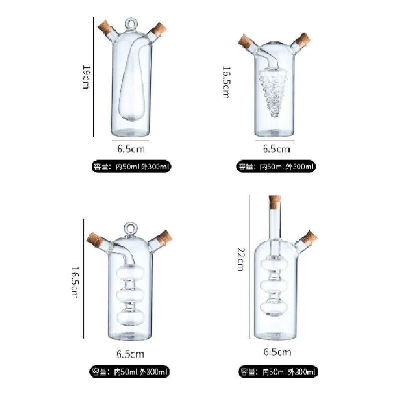 Du viename stiklinis aliejaus puodas Dvigubas sojos padažo butelis prieskonių padažas acto aliejaus puodo laikymo butelis Virtuvės reikmenys Prieskoniai