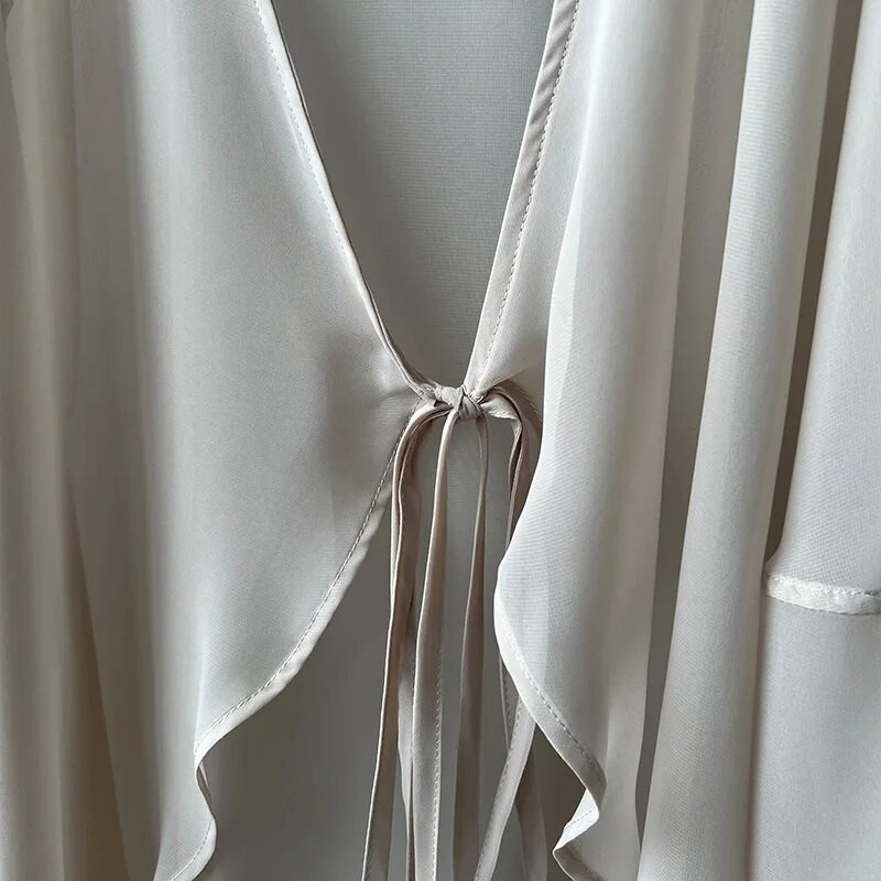 Ženski ljetni kardigan od šifona za zaštitu od sunca, nova modna francuska naramenica za odmor, tanka lagana labava ležerna jakna s lanternastim rukavima