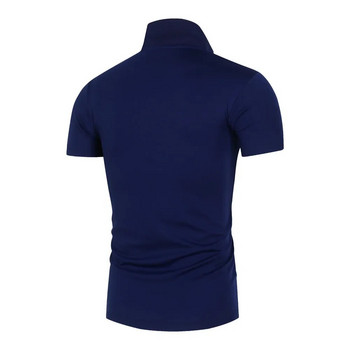Καλοκαιρινό νέο ανδρικό πουκάμισο πόλο μπλουζάκι με κοντομάνικο πουλόβερ με πέτο Breathable Ανδρικό πουκάμισο μόδας δρόμου S-4XL