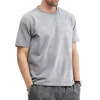 Μπλουζάκι για άντρες Καλοκαιρινές βαμβακερές μπλούζες μονόχρωμες λευκές μπλούζες με λαιμόκοψη Ανδρικά ρούχα συν μέγεθος M έως 5XL