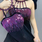 2023 tavaszi nyár új divat Női mellény Camisole medál, alsó női ing mellény szín gyémánt strassz fehér lila