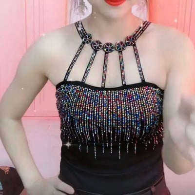 2023 tavaszi nyár új divat Női mellény Camisole medál, alsó női ing mellény szín gyémánt strassz fehér lila