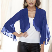 Ženski ogrtač od šifona, šalovi, zvonasti rukavi, bolero, kardigan, elegantni kratki kardigan, ogrtači, vjenčani ogrtač od šifona, ogrtač s ramenima