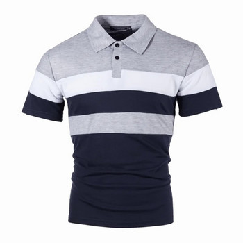 Нова лятна луксозна поло тениска Мъжка марка Polo Тениски с голям размер Разтягащи се къси къси ръкави Бизнес тениска с обратна яка 8XL