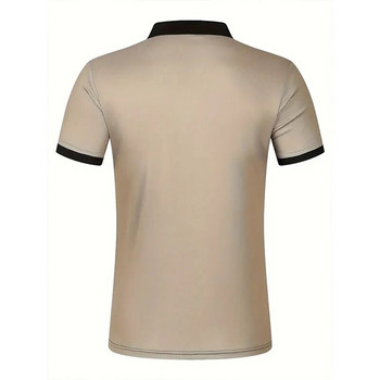 Мъжка лятна поло тениска с къс ръкав Spell Color 3D Digital Print, мъжка бизнес ежедневна поло тениска.