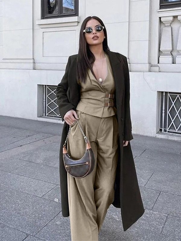 Seksi majica s V-izrezom, ženska majica bez rukava, dvostruki kožni pojasevi, bez rukava, ženske majice bez rukava 2024. proljeće ljeto Y2k High Street modna ženska košulja