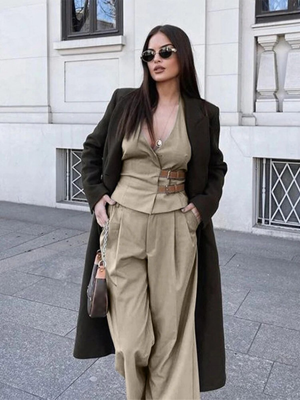 Seksi majica s V-izrezom, ženska majica bez rukava, dvostruki kožni pojasevi, bez rukava, ženske majice bez rukava 2024. proljeće ljeto Y2k High Street modna ženska košulja