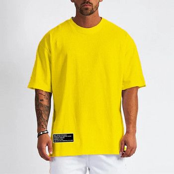 Ανδρικό μπλουζάκι με άνετο καλοκαιρινό διχτυωτό πλέγμα για γρήγορο στέγνωμα, κοντό μανίκι, φαρδιά, κλασικά μπλουζάκια για bodybuilding γυμναστικής