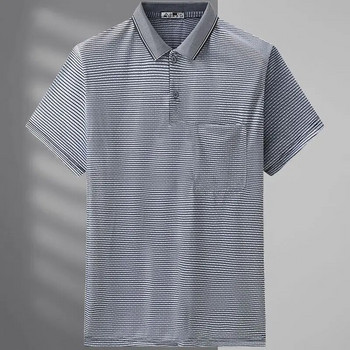 Νέο ανδρικό μπλουζάκι 2023 με κοντό μανίκι πόλο με λαιμόκοψη Commuter Summer Basic Fashion Casual All-match Αγγλία Πουλόβερ με ριγέ τσέπες
