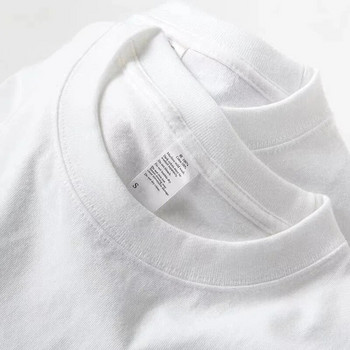 Памучна мъжка празна тениска Бяла овърсайз ретро едноцветна тениска Голям размер Мъжка дамска модна мъжка тениска с къс ръкав