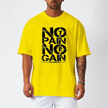 Μεγάλο φαρδύ κοντομάνικο ανδρικό μπλουζάκι με πεσμένο ώμο Hip hop Fitness μπλουζάκια καλοκαιρινά αναπνεύσιμα μπλουζάκια bodybuilding γυμναστικής γρήγορου στεγνώματος