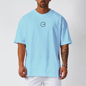 Nadrozmerné voľné pánske ležérne fitness tričko s krátkym rukávom, bežecké tričko do posilňovne, letné priedušné rýchloschnúce sieťované topy