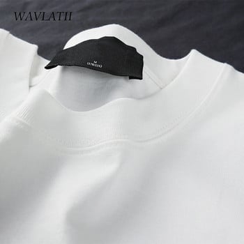 WAVLATII Oversized καλοκαιρινά μπλουζάκια για γυναίκες Ανδρικά καφέ casual γυναικεία κορεάτικα Streetwear Tees Unisex Basic Solid Young Cool μπλουζάκια
