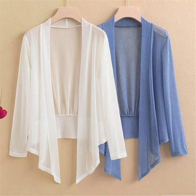 Női Tavasz Nyári Napvédő Ruházat Kendő Túlméretes felsőruházat Női hosszú ujjú Kardigán ing Női Vékony kabát kabát