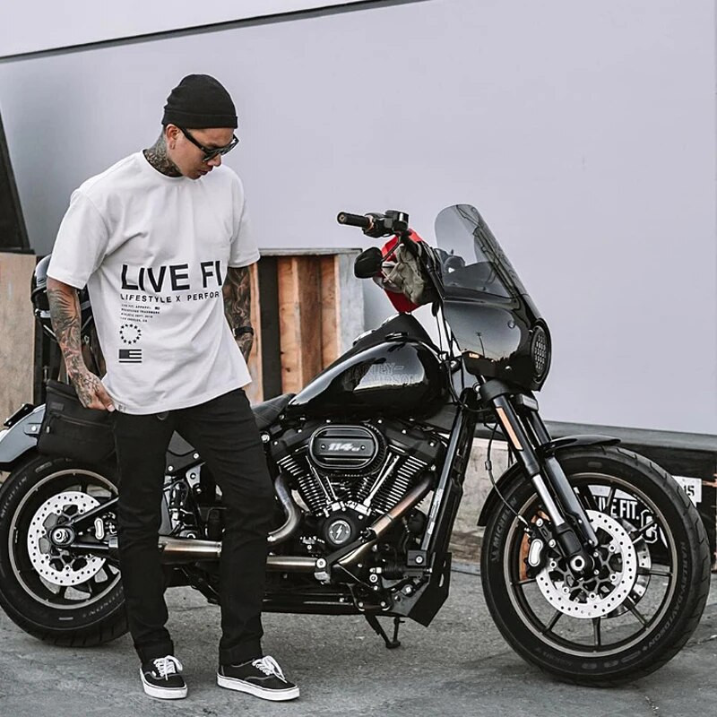 Férfi edzőterem nyári alkalmi póló Fitness Futó rövid ujjú póló felsők Divat Hip-hop Túlméretes ing Férfi pulóver Ruházat