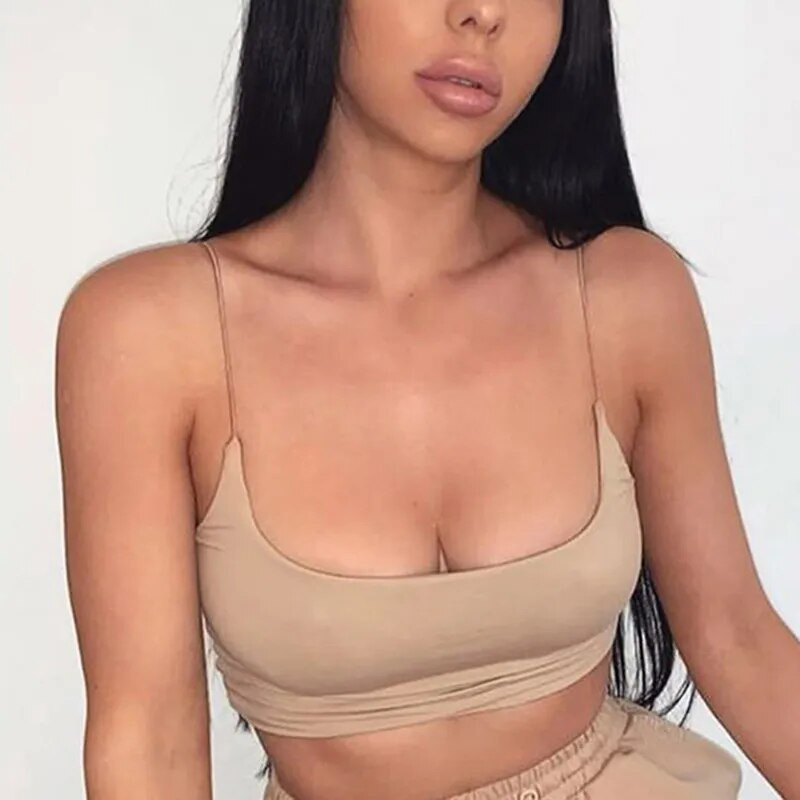Női nyári Camis páncél felsők Ujjatlan pamut Bustier béleletlen bandeau melltartó mellény Crop felső varrat nélküli pólók