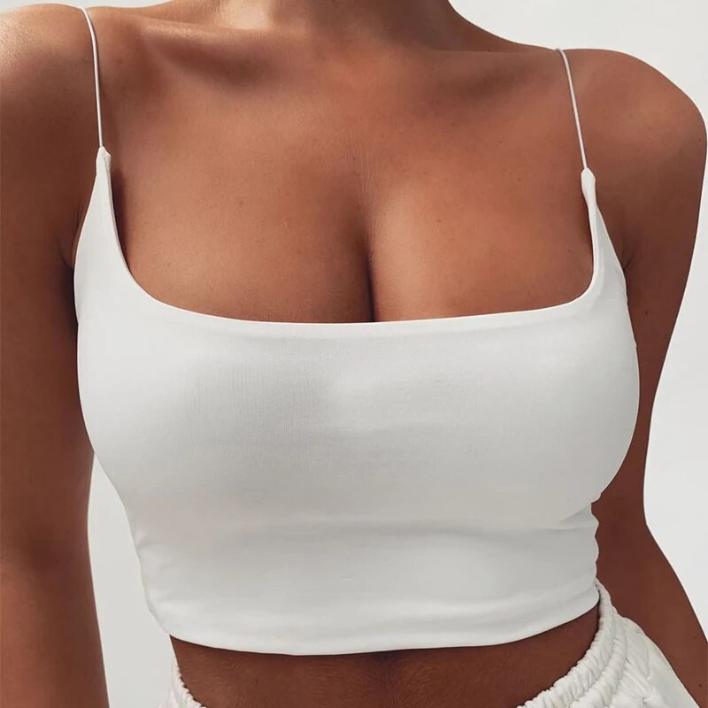 Női nyári Camis páncél felsők Ujjatlan pamut Bustier béleletlen bandeau melltartó mellény Crop felső varrat nélküli pólók