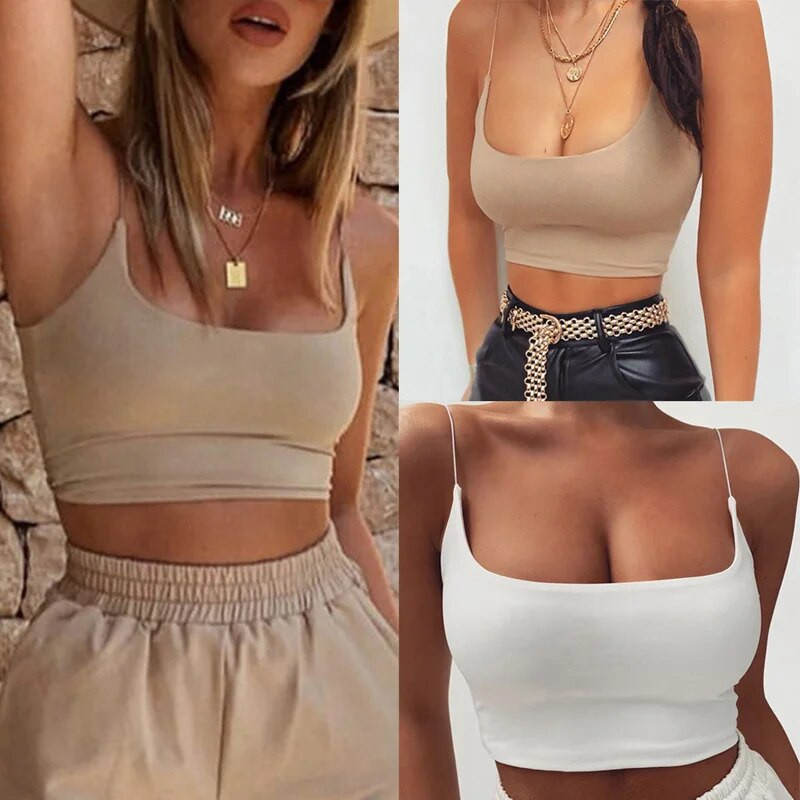Női nyári Camis páncél felsők Ujjatlan pamut Bustier béleletlen bandeau melltartó mellény Crop felső varrat nélküli pólók