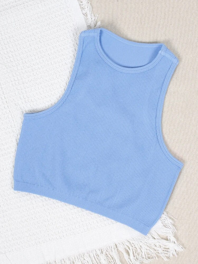 Sport Crop Top Γυναικεία Μόδα Αμάνικο αθλητικό γιλέκο μονόχρωμο Fitness Tank Top χωρίς ραφές Streetwear Base Tees Tops