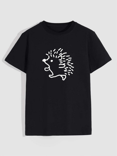 Slatka majica s ježićem, muška ležerna višebojna široka majica kratkih rukava za ljeto