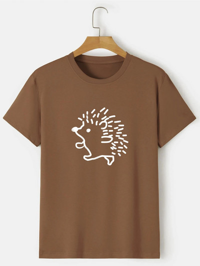 Slatka majica s ježićem, muška ležerna višebojna široka majica kratkih rukava za ljeto