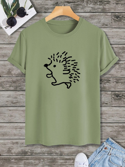 Slatka majica s ježićem, muška ležerna višebojna široka majica kratkih rukava za ljeto