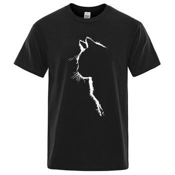 Памучни тениски за мъже Забавни щампи Готини тениски с котка и животни Извънгабаритни свободни тениски с къс ръкав Мъжко хип-хоп улично облекло