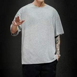 Nova ljetna muška majica kratkih rukava Modna jednobojna muška prevelika hip hop majica kratkih rukava Ležerna pamučna muška ulična majica
