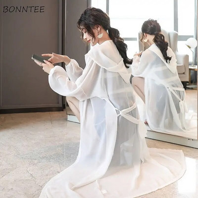Long Jackets Women See-through S-3XL Minimalist Chic Pure Daily All-match Hooded Summer Breathable Female Ulzzang Loose Leisure