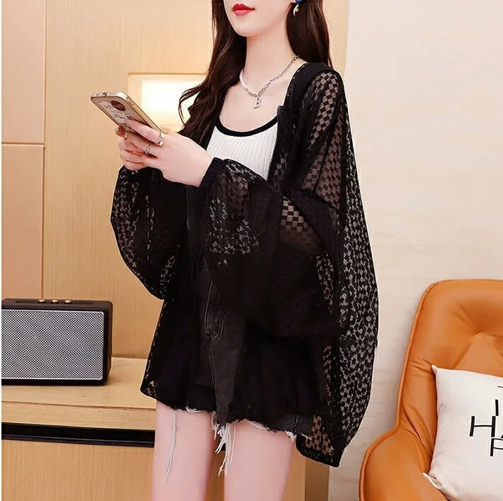 Odjeća za zaštitu od sunca Ženska modna tanka jakna s kapuljačom 2023. Nova ljetna labava ležerna majica sa zaštitom od UV zračenja Ženska majica