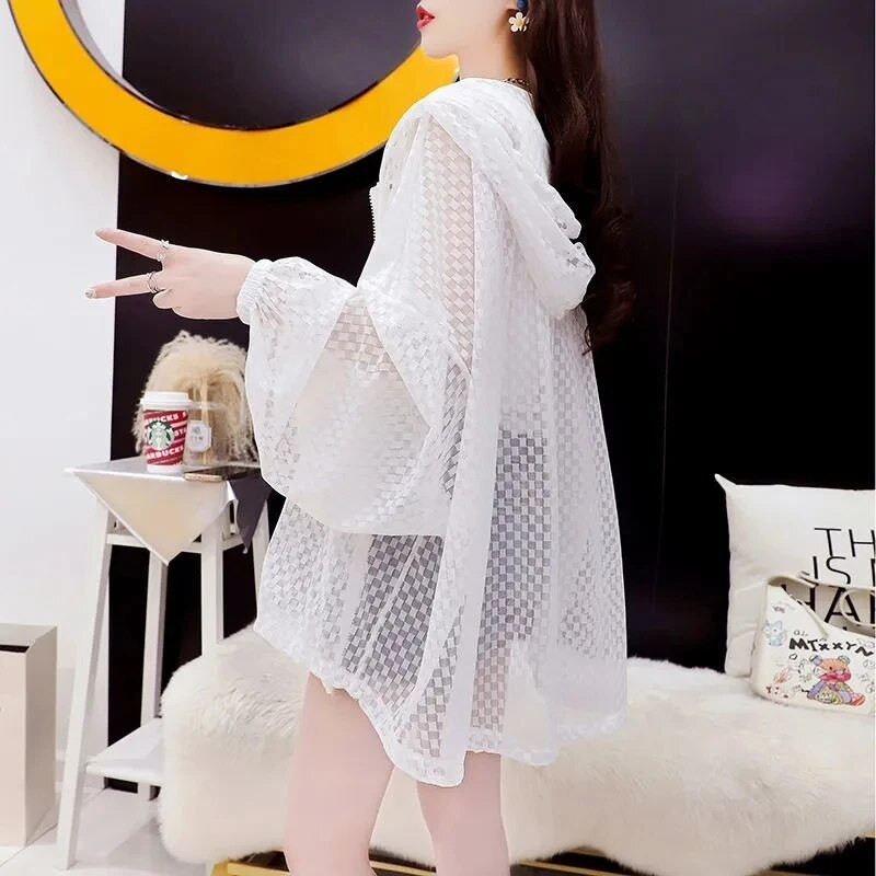 Odjeća za zaštitu od sunca Ženska modna tanka jakna s kapuljačom 2023. Nova ljetna labava ležerna majica sa zaštitom od UV zračenja Ženska majica