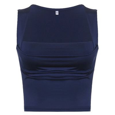 CIBBAR Jednobojna, elegantna skraćena majica s četvrtastim ovratnikom, ženske uske majice bez rukava Basic Casual ženski prsluk Harajuku Y2k Vintage majice